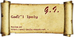 Gaál Ipoly névjegykártya